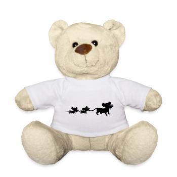 Souris Famille Maman Papa 2 Enfants Maman Silhouette - Nounours - blanc - Devant