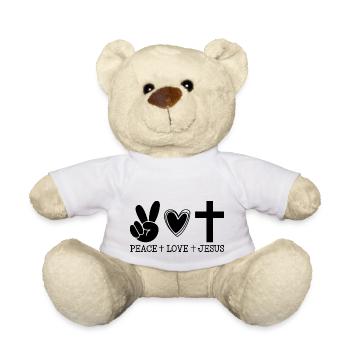 La paix, l’amour et Jésus - Nounours - blanc - Devant