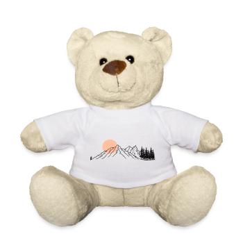 Dessin au trait de l’horizon pêche - Nounours - blanc - Devant