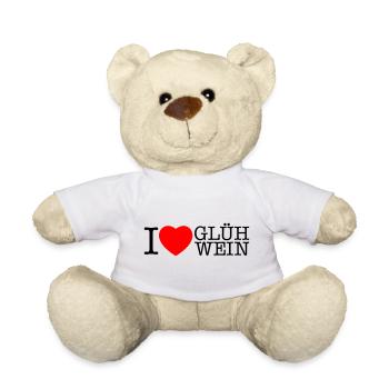 I love Glühwein Weihnachten Spruch - Teddy - Weiß - Vorne