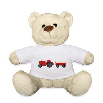 Tracteur agricole - Nounours - blanc - Devant