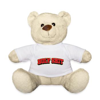 Holy Shit Sports Style Text Logo - Teddy Bear - white - Front