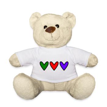HERZ. HERZ. VALENTINSTAG. LIEBE. LIEBE. PAAR. - Teddy - Weiß - Vorne