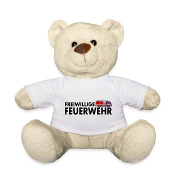 Freiwillige Feuerwehr Feuerwehrauto Feuerwehrmann - Teddy - Weiß - Vorne