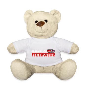 Feuerwehr Geschenkidee - Teddy - Weiß - Vorne