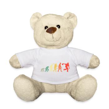 Bowling Evolution Kegeln Für Bowlingspieler Retro - Teddy - Weiß - Vorne