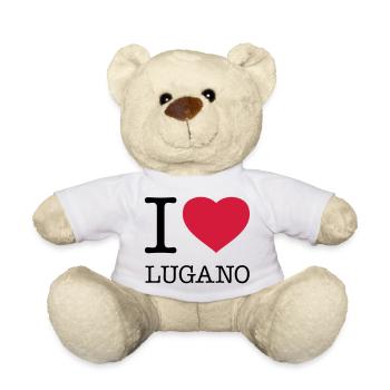 I LOVE LUGANO Switzerland Schweiz - Teddy - Weiß - Vorne