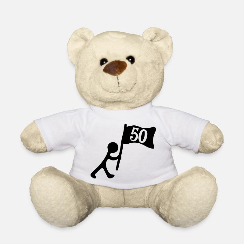 Anniversaire 50 ans - Nounours - blanc