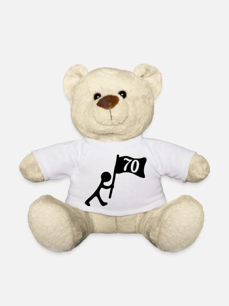 anniversaire 70 ans - Nounours - blanc