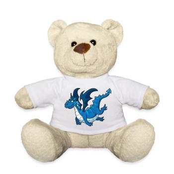 Azure Dragon Cartoon - Teddy Bear - white - Front