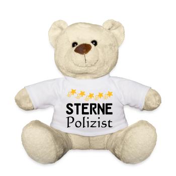 Sterne Polizist Geschenk - Teddy - Weiß - Vorne