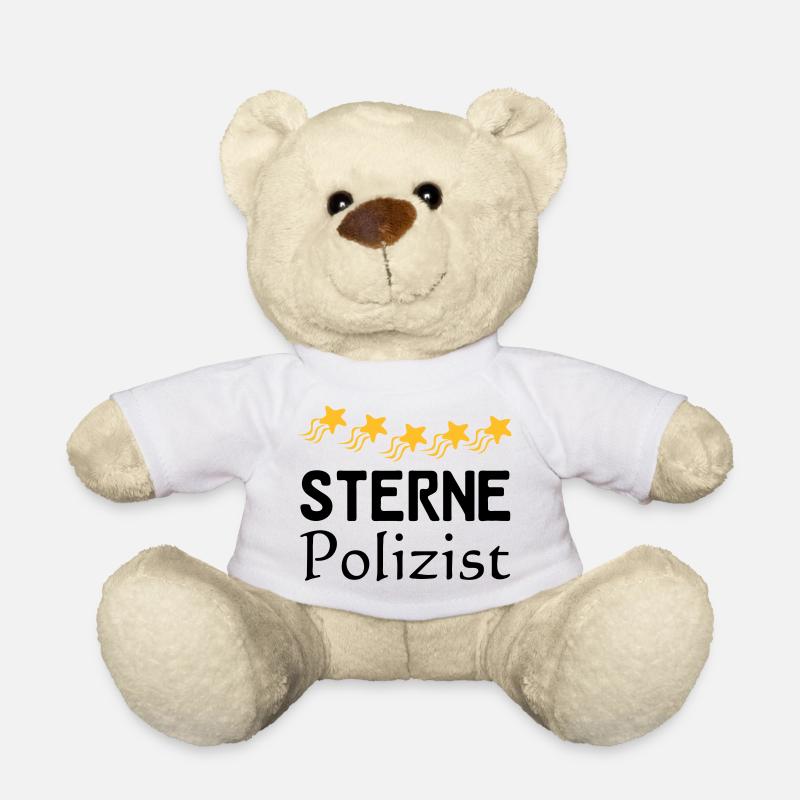 Sterne Polizist Geschenk - Teddy - Weiß