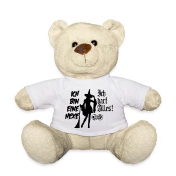 Ich bin eine Hexe Ich darf alles - Teddy - Weiß - Vorne