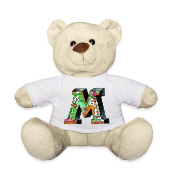 M Farbexplosion Doodle-Kunst - Teddy - Weiß - Vorne