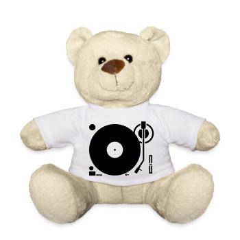 DJ Plattenspieler Turntable Schallplatte Tonarm - Teddy - Weiß - Vorne