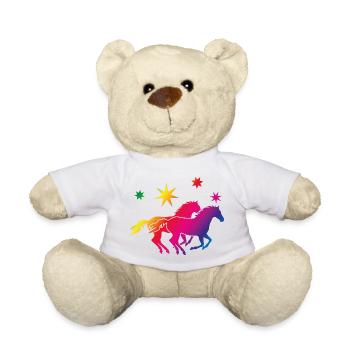 Rainbow Horse - Teddy Bear - white - Front