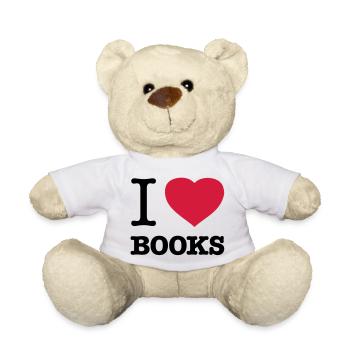 I LOVE BOOKS Books Bookworm Bookworm Bookworm - Teddy Bear - white - Front