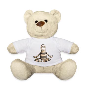 Süßes Yoga Faultier - Comic - Kunst - Fun - Teddy - Weiß - Vorne