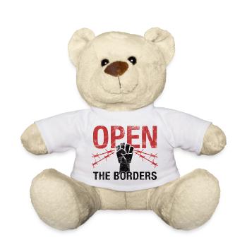 Öffnet die Grenzen - Refugees Welcome! - Teddy - Weiß - Vorne