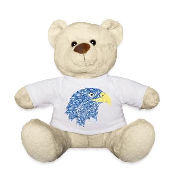 Cadeau animal faucon bleu faucon bleu oiseau aigle cadeau - Nounours - blanc - Devant