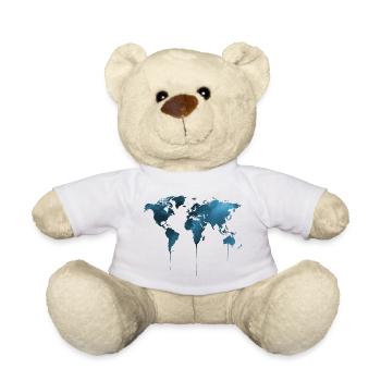 World map for travelers - Teddy Bear - white - Front