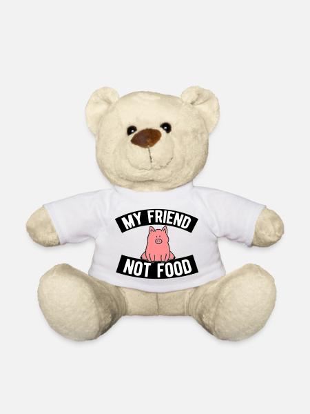 Vegan wir sind Freunde kein Essen - Teddy - Weiß