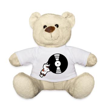 dj vinyl platte club musik auflegen disko party fe - Teddy - Weiß - Vorne