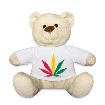 weed rasta cannabis marihuana - Nounours - blanc - Devant