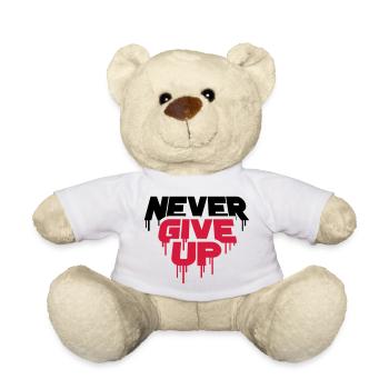 rot graffiti tropfen spray durchhalten cool never - Teddy - Weiß - Vorne
