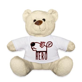 Chien en héros (chien héros) comme idée cadeau - Nounours - blanc - Devant
