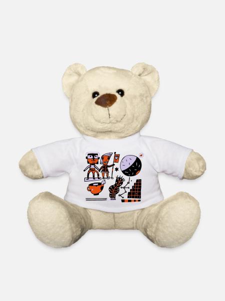 Mondraum-Charaktere: Kunterbunte Astronauten - Teddy - Weiß