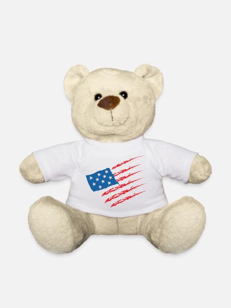 États-Unis États-Unis États-Unis États-Unis Amérique Drapeau - Nounours - blanc