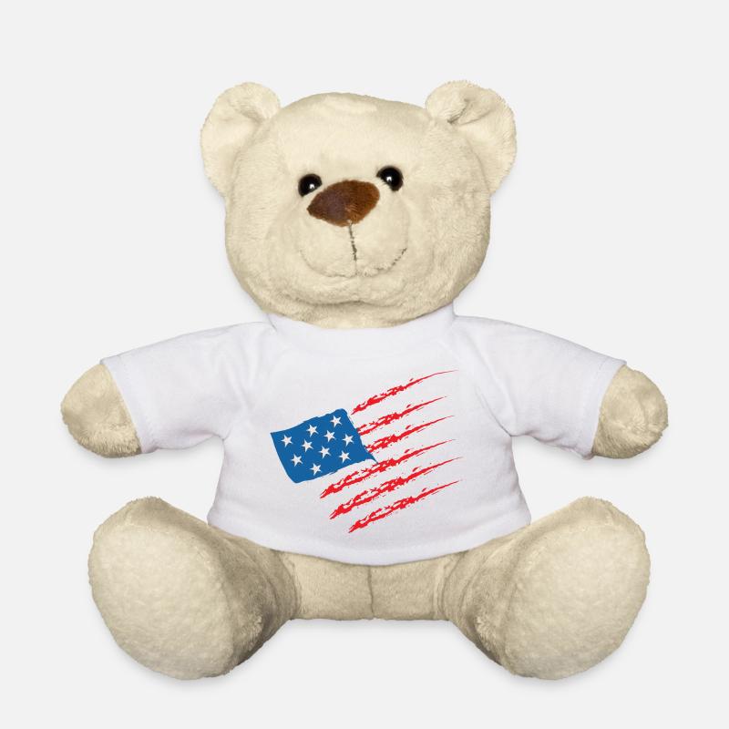 États-Unis États-Unis États-Unis États-Unis Amérique Drapeau - Nounours - blanc