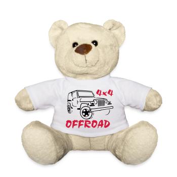 4x4 Offroad Jeep T-Shirt - Teddy - Weiß - Vorne