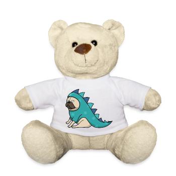 Dino Pug - Teddy Bear - white - Front