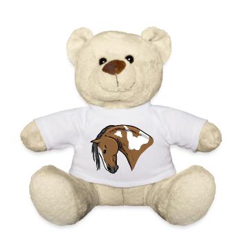 Hengst Kopf Linienstil - Teddy - Weiß - Vorne