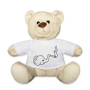 elephant head kiffen joint stoned weed ca - Teddy Bear - white - Front