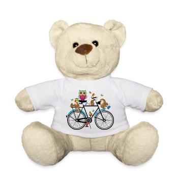 Waldtiere auf einem Fahrrad - Teddy - Weiß - Vorne