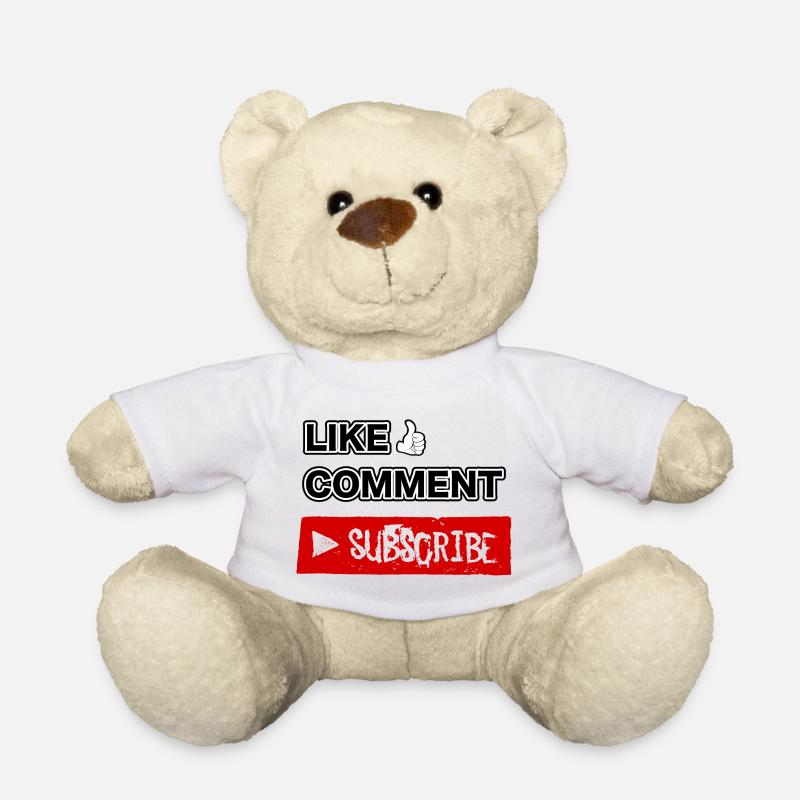 Like, Comment, Subscribe. - Teddy Bear - white