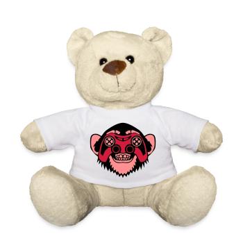 monkey controller games eye joystick geek - Teddy Bear - white - Front