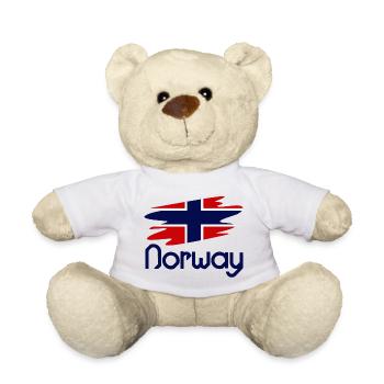 Drapeau Norvège - Design - Nounours - blanc - Devant