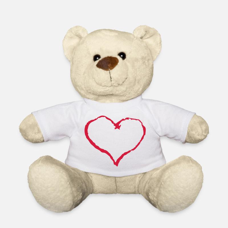 Herz / Vintage - Teddy - Weiß