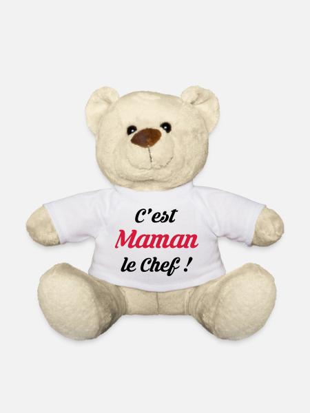 Maman - Fête des Mères - Bébé - Cuisine - Chef - Nounours - blanc