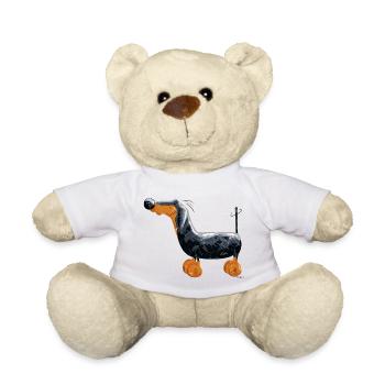 Da steht ein Dackel - Teddy - Weiß - Vorne