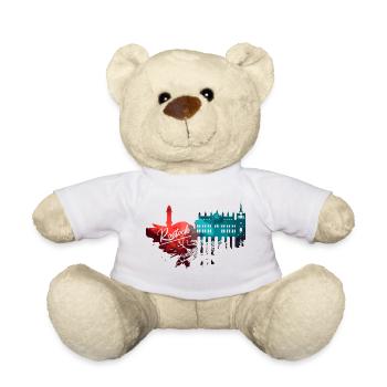Rostock Skyline - Teddy Bear - white - Front