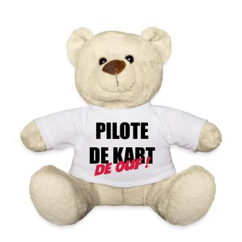 Go-Kart / Karting / Kart / Fahrer - Teddy - Weiß - Vorne