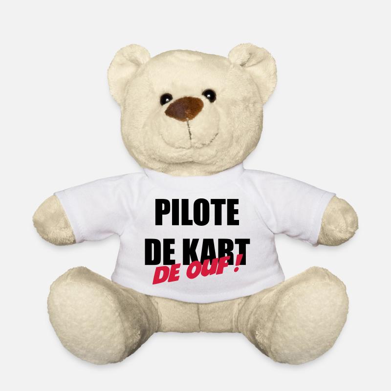 Karting / Kart / Pilote / Voiture - Nounours - blanc
