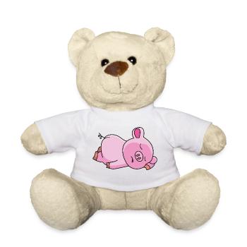 Pink piggy - design - Teddy Bear - white - Front