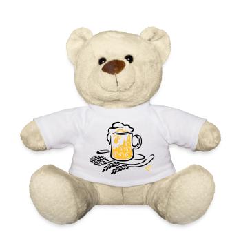 Beer Beer Mug Hops Wheat - Teddy Bear - white - Front