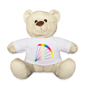 Bunter Gleitschirm Regenbogen - Teddy - Weiß - Vorne